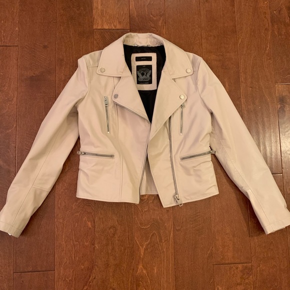 Diesel Jackets \u0026 Coats | Diesel Cream Ladies Leather Moto Leather Jacket, S | Color: Cream | Size: S | Duncanstick22's Closet